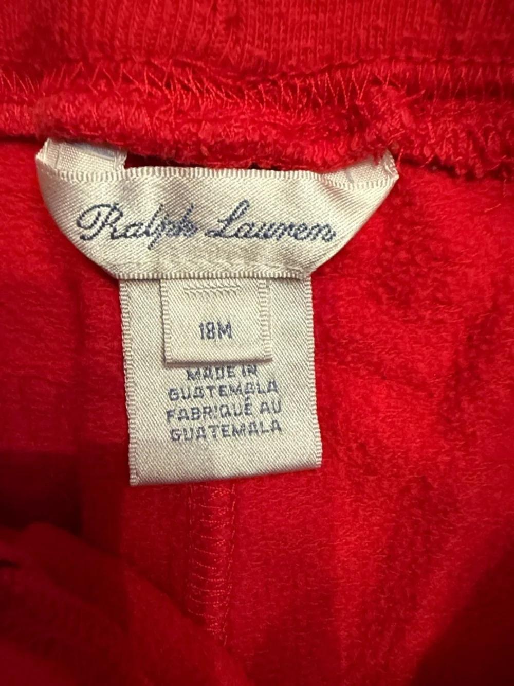 Polo Ralph Lauren Boys 18M 2 Piece Outfit Set Logo Tee Red Shorts